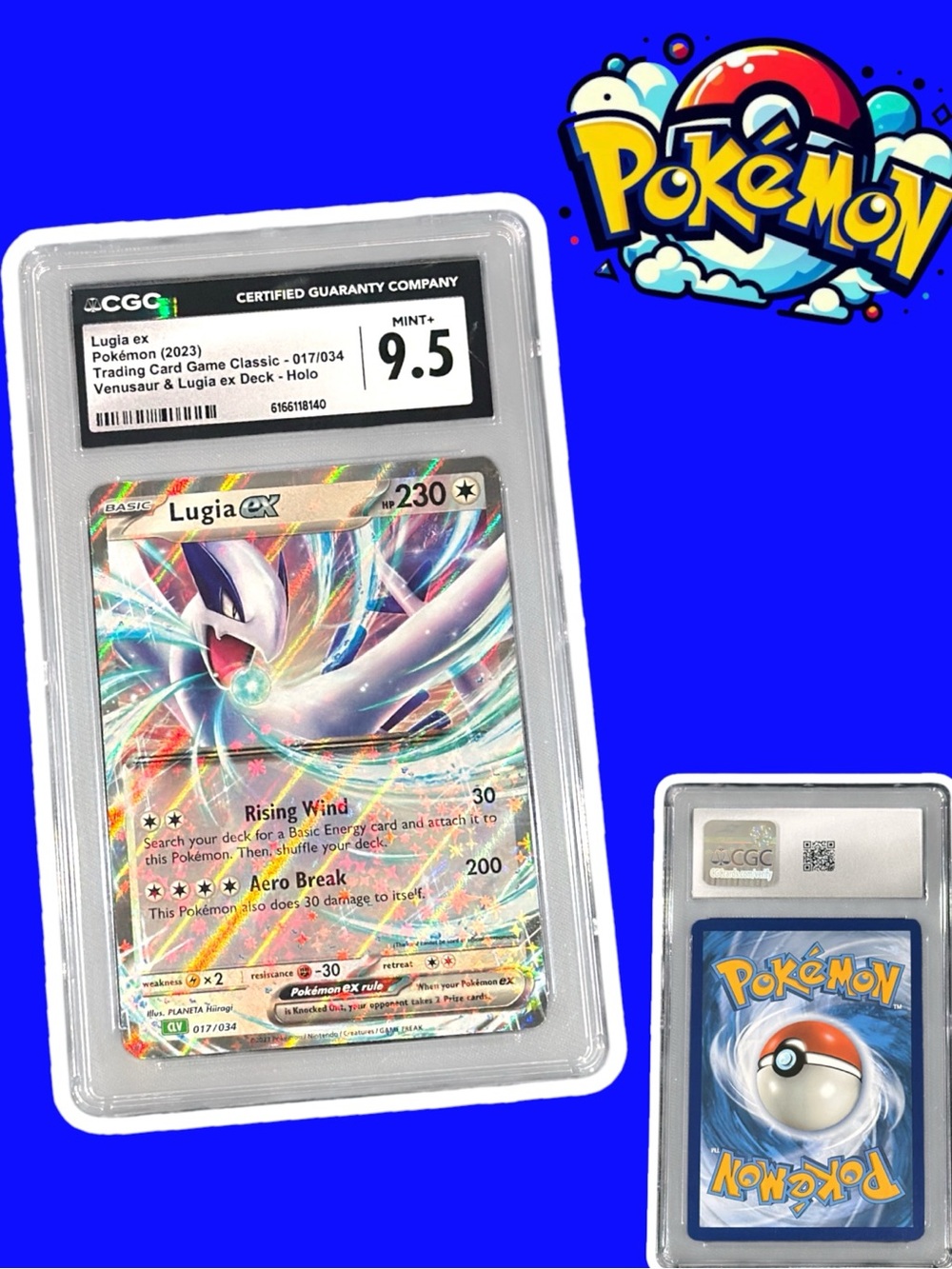 Pokémon Lugia ex 017/034 TCG Classic Holo CGC 9.5 MINT+ Graded